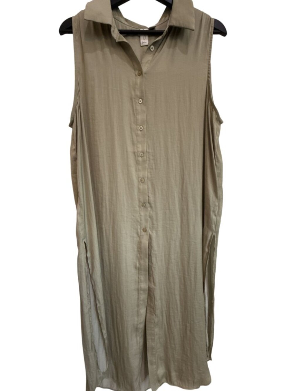 Joie Women's Sleeveless Olive Green Button-Up Dress (Large)